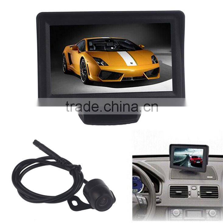 rear view mirror parking sensor with 4.3 inch bibi alarm human voice parking senosr