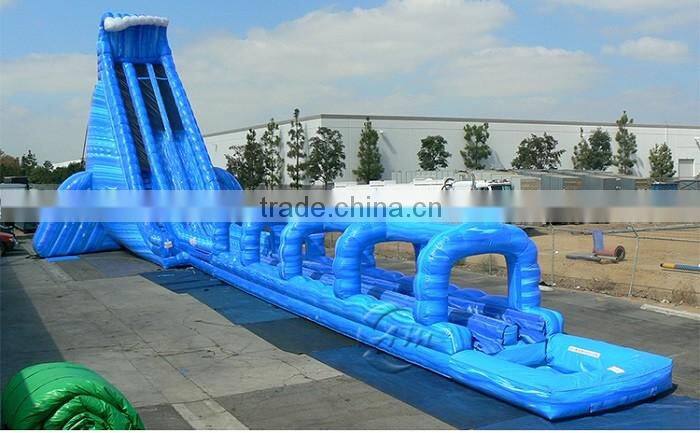 2016 new point china cheap big wet inflatable slide with pool for children and adult