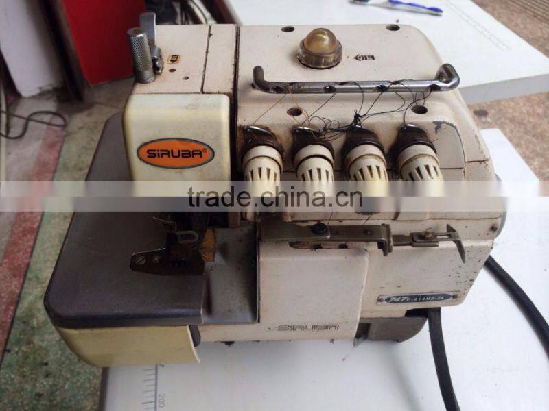 Large Stock Used Second Hand stitch tested good condition overlock sewing machine SIRUBA 747
