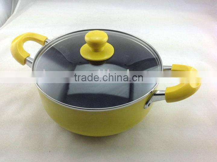 Aluminum Preesed sky blue Pots non-stick ceramic coating stock pot Noodle soup pot