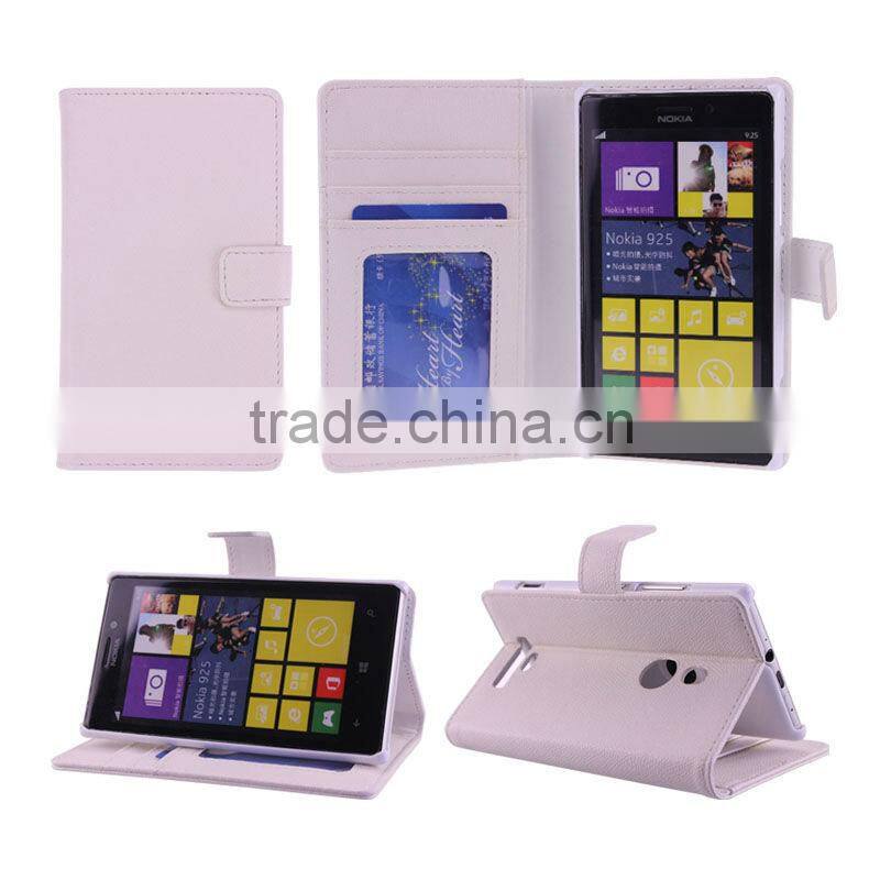 LEATHER FLIP WALLET CASE FOR NOKIA LUMIA 925