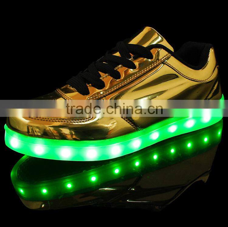 GD new types silvery sequined good quality led flashing shoes adult