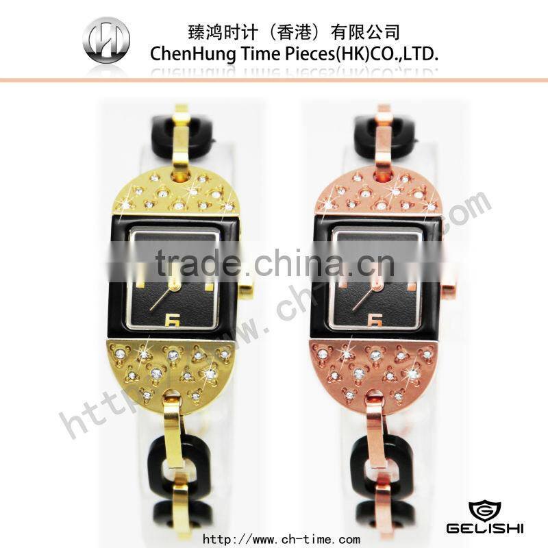 The latest design luxury brand stainless steel womens watches and case