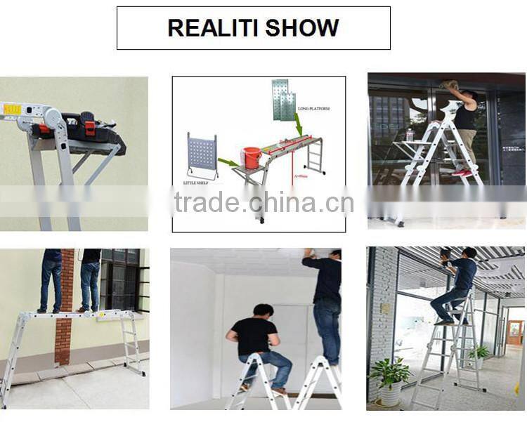 4 x 4 folding aluminium ladder multi purpose function aluminium ladders AY-404 with EN131