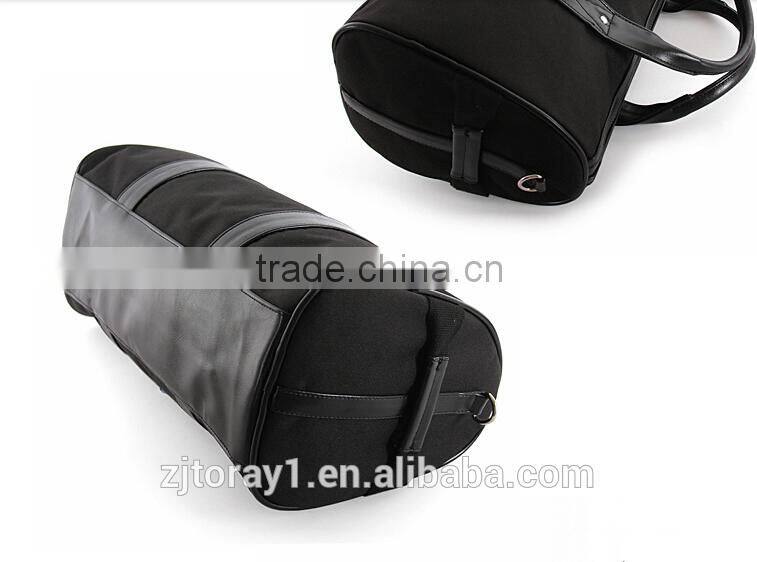Plain Leather Handle Travel Kit Bag Expandable Duffle Bag