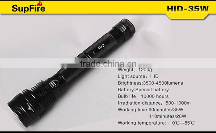 2014 Best Selling Rechargeable 35w High Power 4500lm HID Flashlight/ Torch with CE