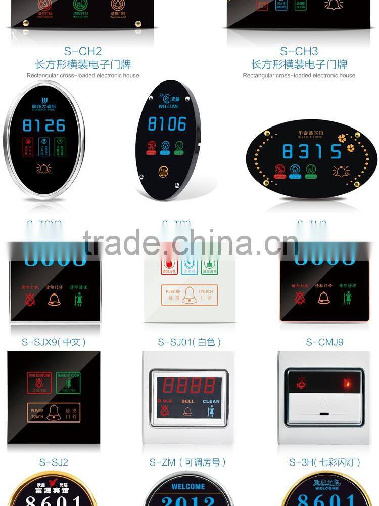 Hot selling OEM&ODM fashion electronic hotel room ceramic door number plaques with low price