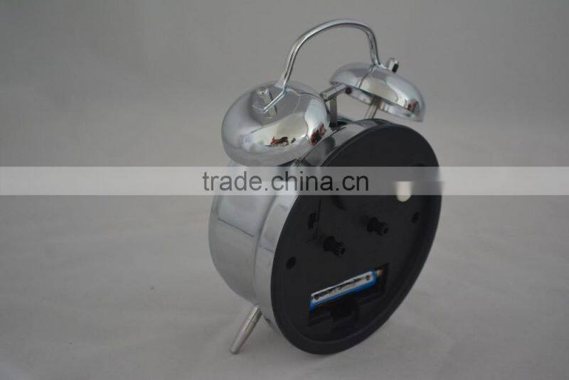 non ticking loud unique sivery analogue clock alarm/best selling large digital clocks for home decoration