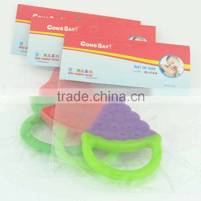 New Product Food Grade silicone funny baby fruit teether