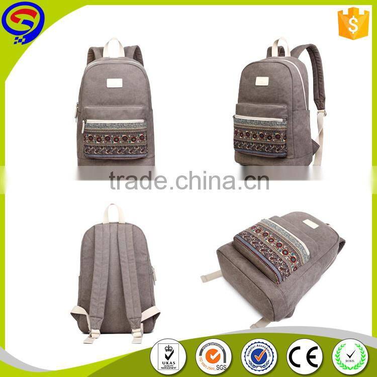 Competitive price excellent quality fashion canvas school bag for teens