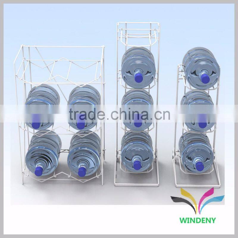 Heavy duty sturdy 3 tiers floor standing metal 5 gallon water bottle rack