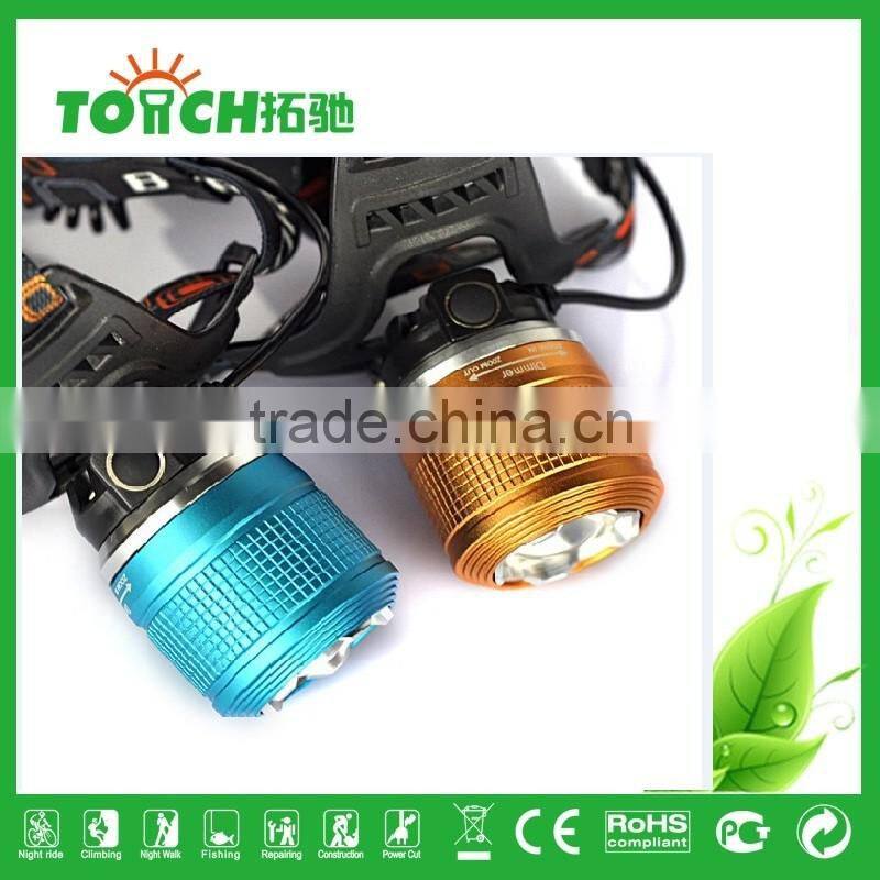 Zoomable LED Headlamps Super Bright Rechargeable headlight use 2*18650 head torchled headlamp