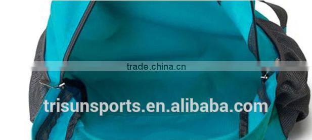 easy carry polyester foldable travel backpack with two layers