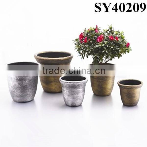 Plastic pots for plant round gold plastic cheap plant pot