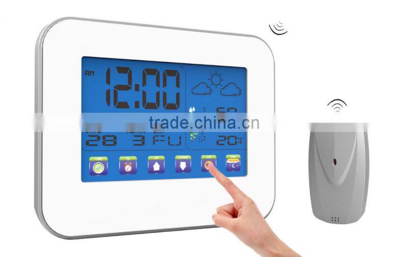 RF Wireless Weather Station With Touch Screen Sound controlled backlight #S636BS