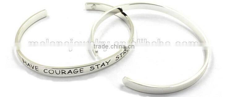 Wholesale Custom stainless steel 3.5mm Width Inspiration Engraved Message Bracelet