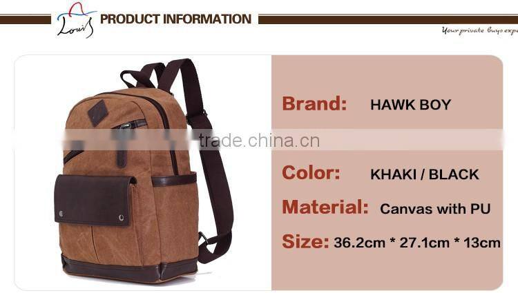 guangzhou canvas schoolbag laptop bag travelling bag with pu