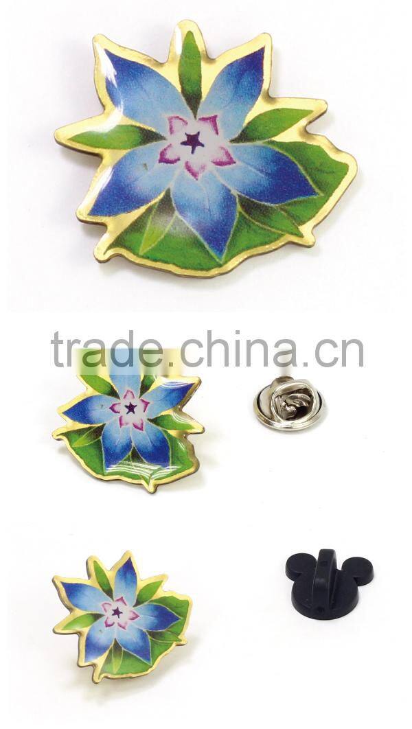 Custom design fancy flower shape pin badge