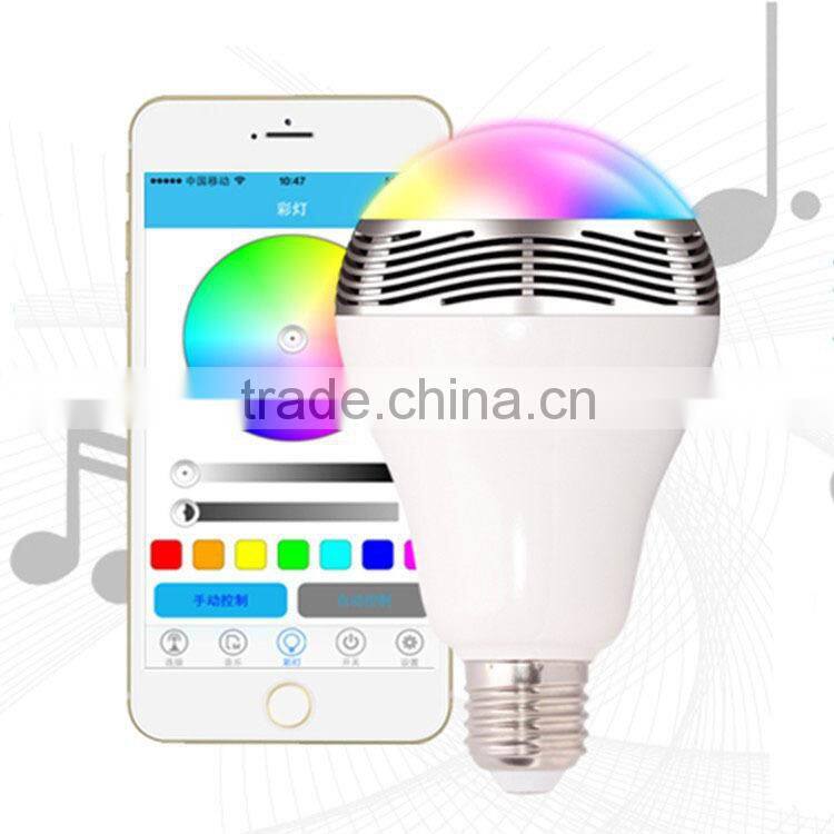 Fashion smart bluetooth led speaker bulb with mobile phone app control
