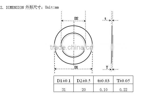 31mm Piezo Disc FT-31T-1.3BE