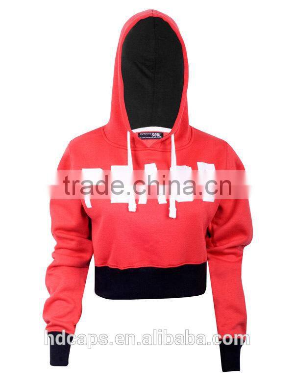Womens Fashion Hoodie Crop Top Plain