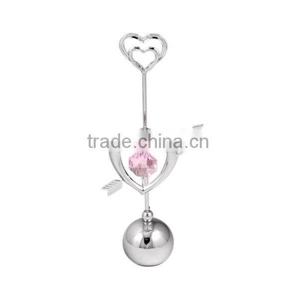 2013 hottest heart shape crystal paper clip bookmark