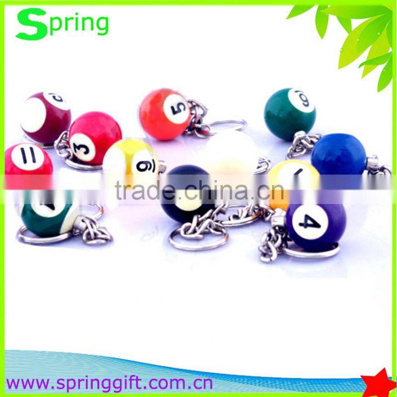 promotion gift hard resin billiards ball keyring /ball keyring/snook ball keyring