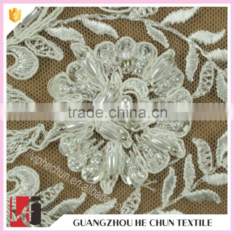 HC-2703-1 Hechun Lace Pearl Guipure Bridal Applique for Wedding Dresses