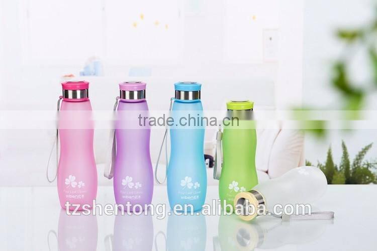 Narrow mouth frosted portable plastic drinking water bottle YB-0163,YB-0165
