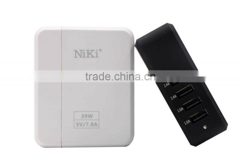 Travel 4 Ports 6.8A USB Hub Wall Charger for Tablet,iPad,Mobile Phone