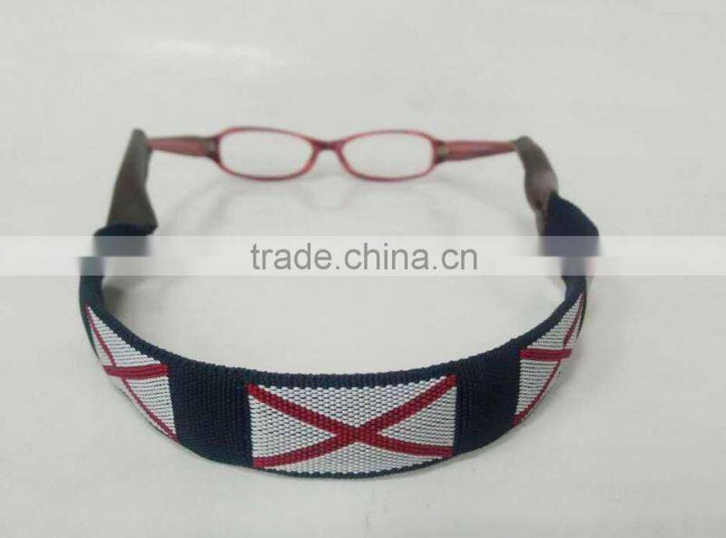 Promotional custom leather sunglasses strap, alabama flag sunglass neck webbing strap