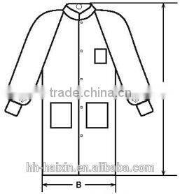 disposable visitor coat front four button