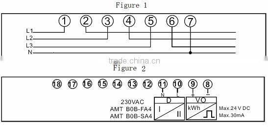 Three phase electronic power meter (double tariff )