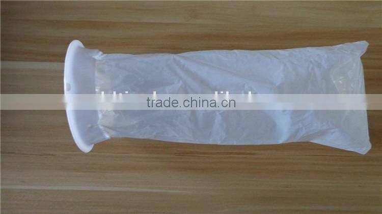 1500ML white color LDPE plastic vomit bag without printing top PVC rigid rings