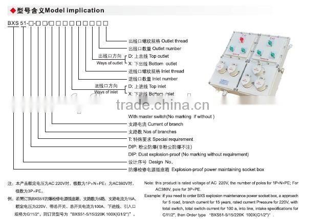BXS51 explosion proof socket box (power maintenance)