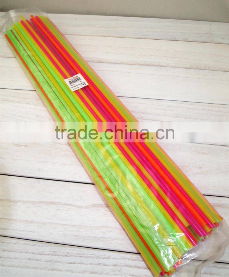 Disposable plastic straw with different colors long flexible drinking straws