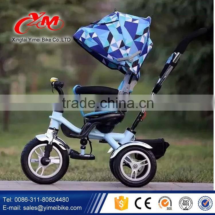 Alibaba Wholesale Best Quality metal baby tricycle with wagon / two seat child 3 wheel trike / AIR TYRE tricycle for children