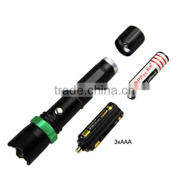 POPPAS 809B 3W Brightest XPE R2 Zoomable USB Power Bank Torch Light Police Flashlight