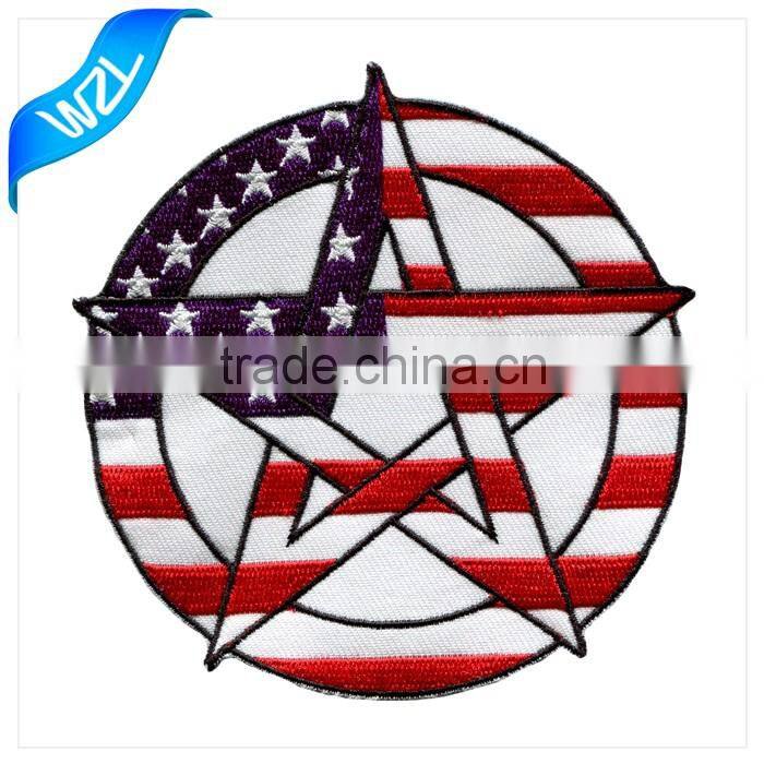 Machine made Vintage label Embroidery patch for jeans