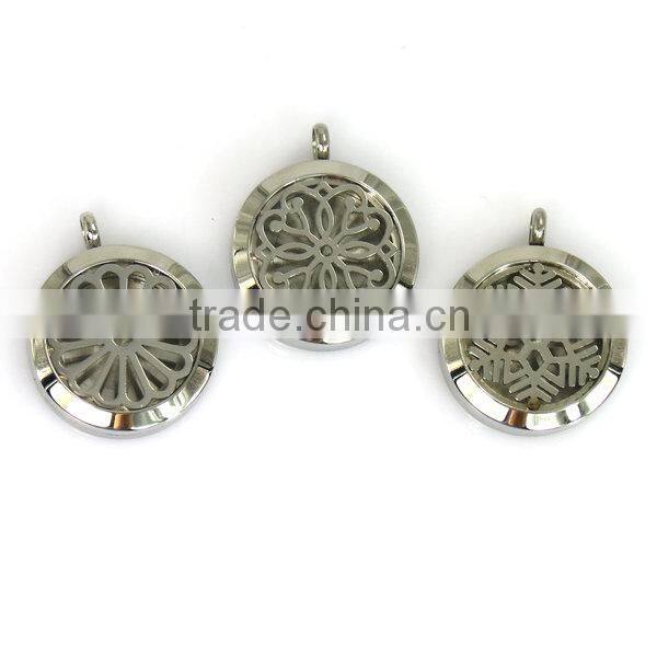 Stainless steel perfume locket aromatherapy essential oil diffuser necklace