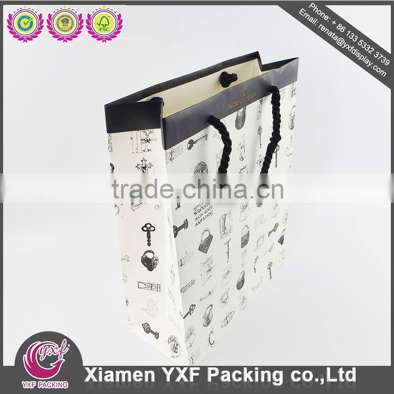 PP webbing Handle Bags Colored Kraft white reinforce paper Print Bag