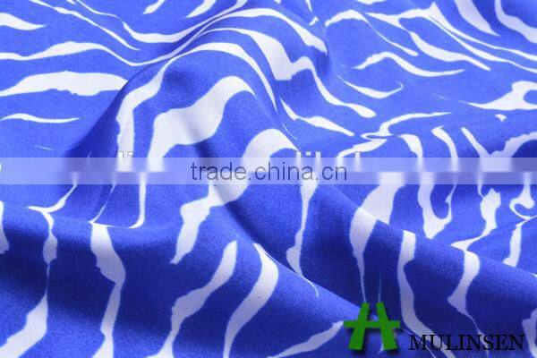 Mulinsen textile printed woven satin with twist polyest stretch woven fabric