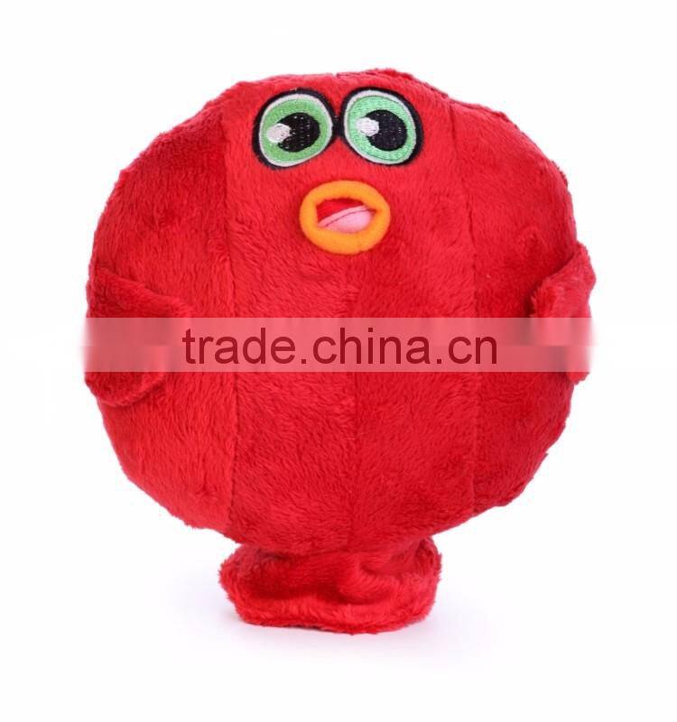 St red yound fish toys for pet dog safely plush toys handwork embroidery high quality toys