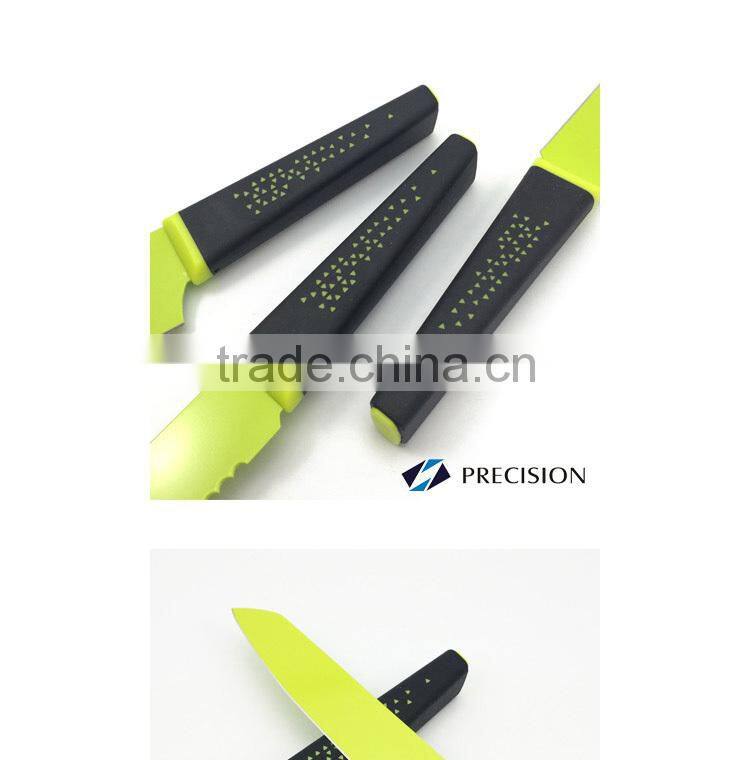 Professional Quality Peacock 5pcs 3CR14 Blade Stainless Steel Kitchen knife set with knife block