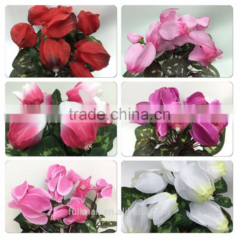 High Quality H29cm Red Fake Garden Flowers Artificial Cyclamen