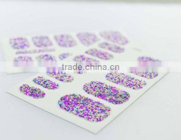 Custom sexy green 3D nail art sticker caviar nail arts mini beads 14 day nail decals nails factory