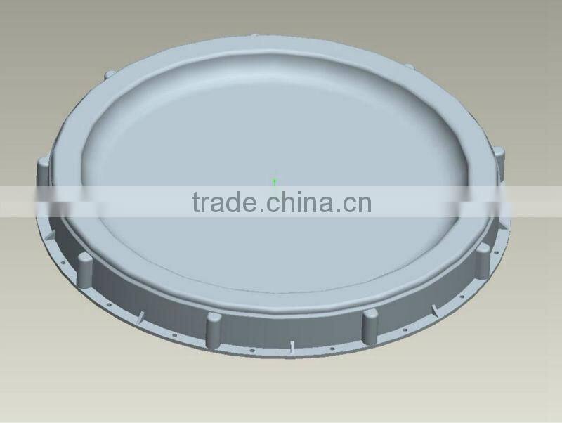 Plastic hollow blow mould for hollow seat , lid , roadbarriers , tool kit