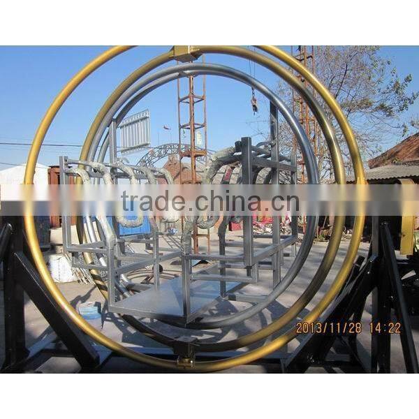 Amusement Park Rotation 3D Space Ring Rides Human Gyroscope