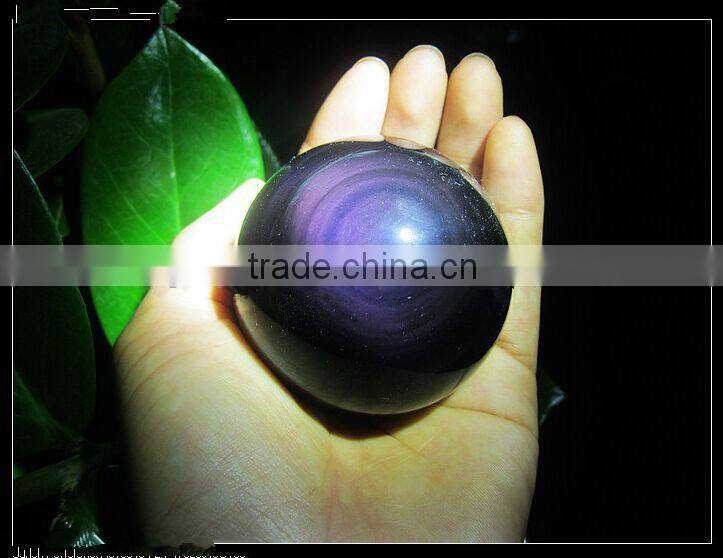 Polished rough rainbow obsidian rock balls for sale