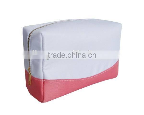 2016 New coming wholesale custom pu leather polyester vanity bag cosmetic bag for promotion,polyester for main body